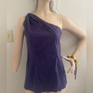 GAP one shoulder purple top